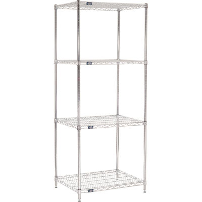 Nexel® Chrome Wire Shelving Starter - 30"W x 24"D x 86"H