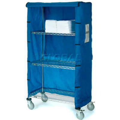 Nexel® Chrome Wire Linen Cart with Nylon Cover, 4 Shelves, 72"L x 24"W x 80"H