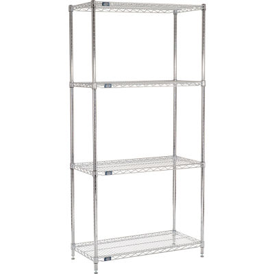 Nexel® Chrome Wire Shelving Starter - 42"W x 18"D x 74"H