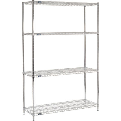 Nexel® Chrome Wire Shelving Starter - 54"W x 18"D x 74"H
