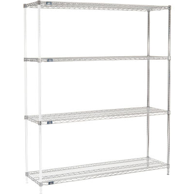 Nexel® Chrome Wire Shelving Add-On - 72"W x 18"D x 86"H