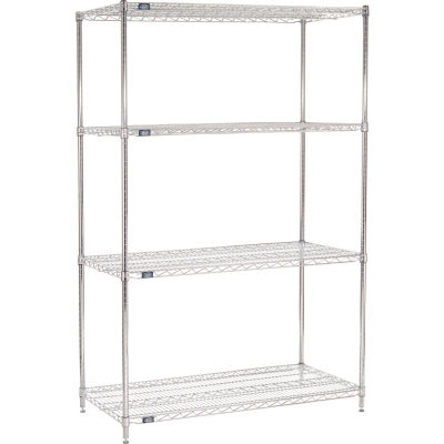 Nexel® Chrome Wire Shelving Starter - 48"W x 24"D x 74"H