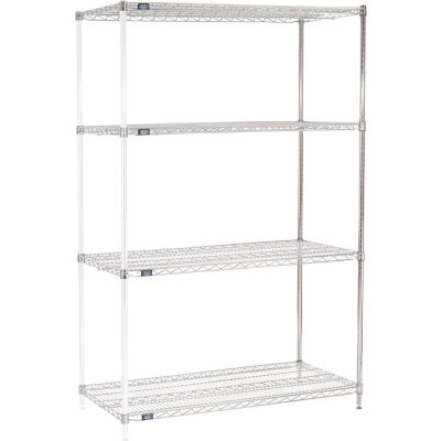 Nexel® Chrome Wire Shelving Add-On - 48"W x 24"D x 74"H