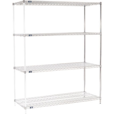 Nexel® Chrome Wire Shelving Add-On - 60"W x 24"D x 74"H