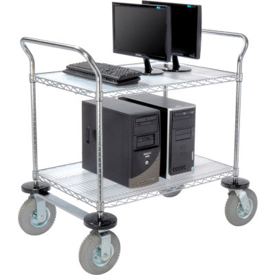 Nexel® Chrome Wire Shelf Instrument Cart 36x24 2 Shelves 1200 Lb. Capacity