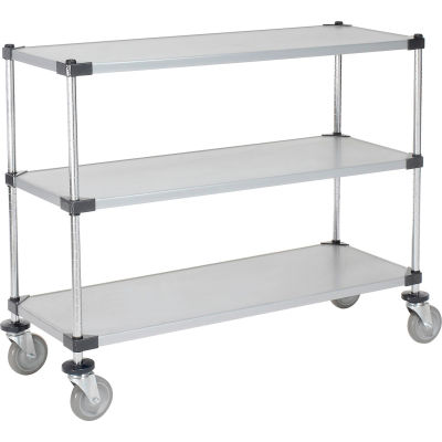 Nexel® Adjustable Shelf Cart w/3 Shelves, 800 Ib. Capacity, 48"L x 18"W x 40"H