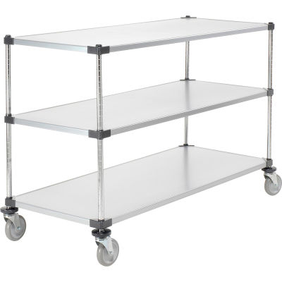 Nexel® Adjustable Shelf Cart w/3 Shelves, 800 Ib. Capacity, 60"L x 24"W x 40"H