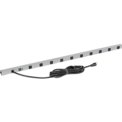Wiremold 4810BDS20R 48-in 10 Outlet Power Strip and Surge Protector 15-ft Cord, 20Amp