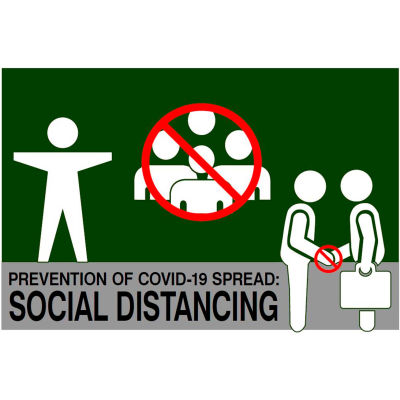 NoTrax® Social Distancing Safety Message Mat 3/8" Thick 3' x 5' Green