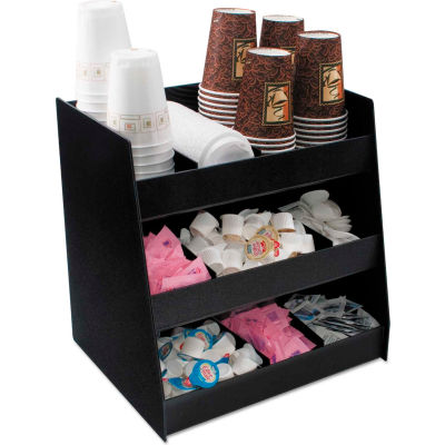 Vertical Condiment Organizer, 14-1/2"W x 11-3/4"D x 15"H, Black