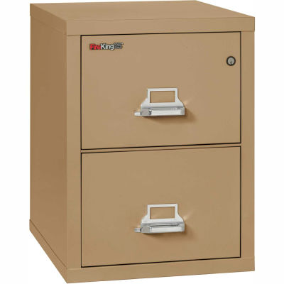 Fireking Fireproof 2 Drawer Vertical File Cabinet - Legal Size 21"W x 25"D x 28"H - Sand