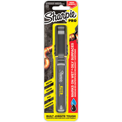 Sharpie® Pro Permanent Marker, Fine Tip, Black Ink, One Each - Pkg Qty 4