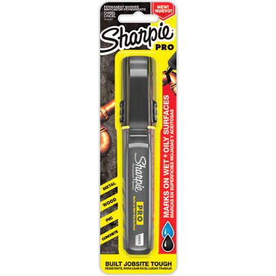 Sharpie® Pro Permanent Marker, Chisel Tip, Black Ink, One Each - Pkg Qty 4