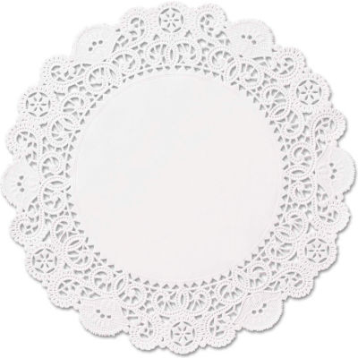 Brooklace Lace Doilies, Round 4" White, 2000/Carton