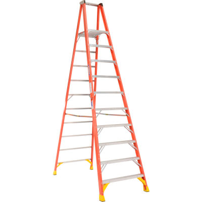 Werner 10' Fiberglass Platform Step Ladder 300 lb. Cap - P6210