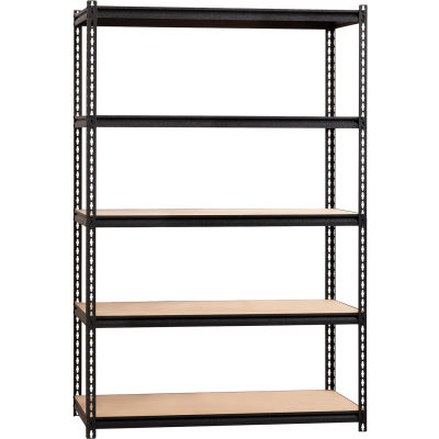 Hirsh Industries® Iron Horse Heavy Duty Storage Rack, 48"Wx24"Dx72"H, 5 Shelf, 2300lbs cap, Blk