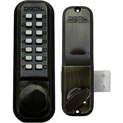 Lockey Digital Door Lock 2200 Surface/Rim Mount, Antique Brass