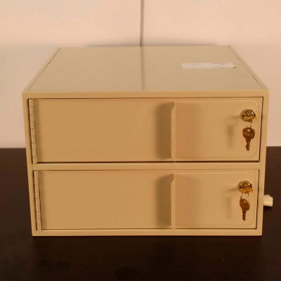 Fenco Banking Vault & Safe Interiors 2 Compartment 2202-17-I - 16-1/4"W x 17"D x 10-5/8"H Gray