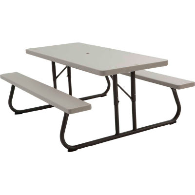 Lifetime® Fold-Away Picnic Table - 72" x 30" Top - Putty