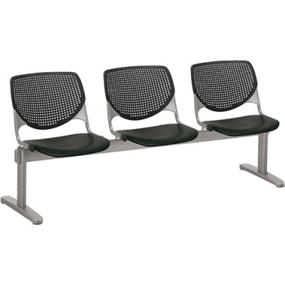 KFI Beam Seating Guest Chairs - 3 Seater - Black