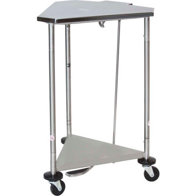 Blickman 2301SS Triangular Space-Saver Hamper, Stainless Steel, 18"D x 32"H