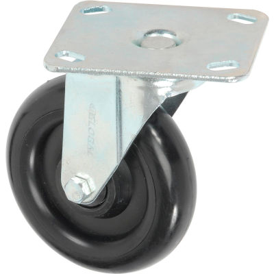 Global Industrial™ Medium Duty Rigid Plate Caster 5" Polyurethane Wheel 250 lb. Capacity