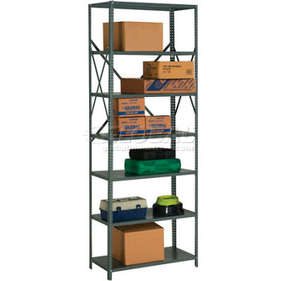 Global Industrial™ Steel Shelving 20 Ga 48"Wx24"Dx97"H Open Clip Style 7 Shelf