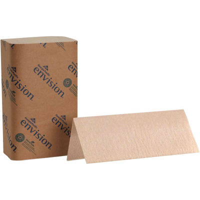 GP Envision Brown Singlefold Paper Towels, 250 Towels/Pack, 16 Packs/Case - 23504