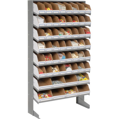 Global Industrial Floor Bin Rack - 56 Corrugated White Bins No Print