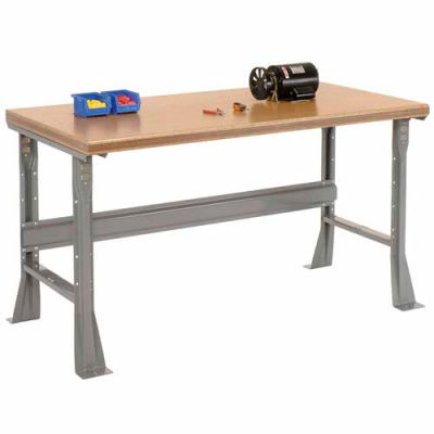 Global Industrial Flared Leg Workbench w/ Shop Top Safety Edge, 72"W x 30"D, Gray