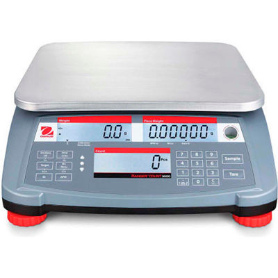 Ohaus® Ranger Count 3000 Compact Digital Counting Scale 15lb x 0.0005lb 11-13/16" x 8-7/8"