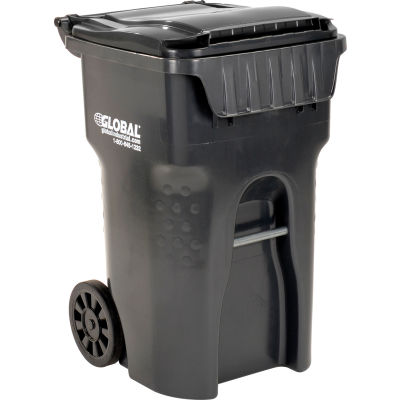 mobile trash container gallon otto garbage globalindustrial gray recycling b43