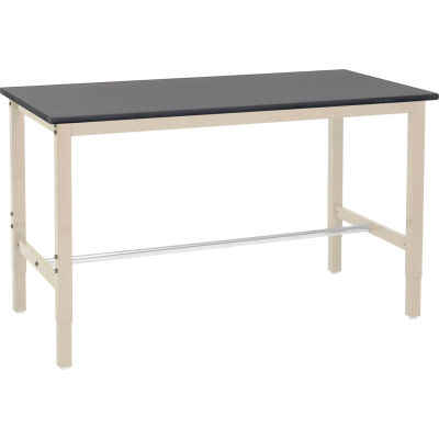 Global Industrial 72x36 Adj. Height Workbench Square Tube Leg, Phenolic Resin Safety Edge Tan