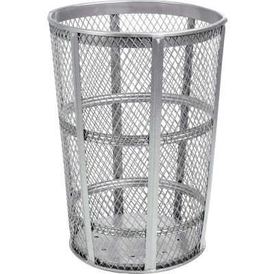 Global Industrial Outdoor Metal Trash Container Galvanized, 48 Gallon