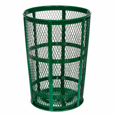 Global Industrial Outdoor Metal Trash Container Green, 48 Gallon