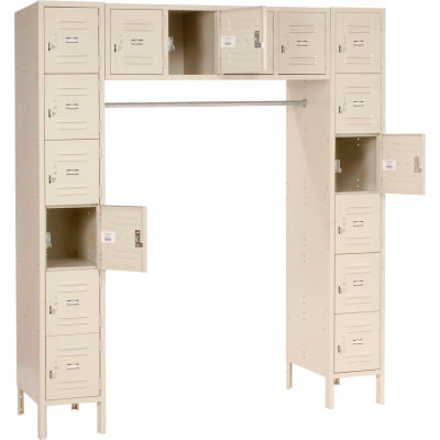 Global Industrial Paramount® 16 Person Locker, 12"Wx18"Dx12"H, Tan, Assembled