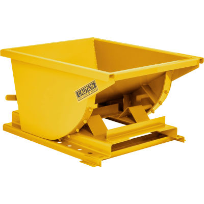 Global Industrial Heavy Duty Self Dumping Forklift Hopper, 1/3 Cu. Yd., 6000 Lbs, Yellow
