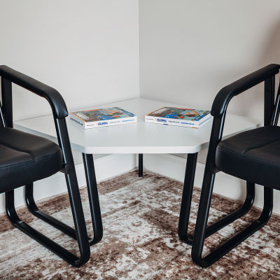 Interion® Corner End Table 30" x 30" Gray Top