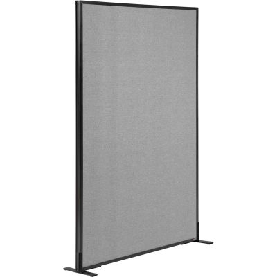 Interion® Freestanding Office Partition Panel, 36-1/4"W x 60"H, Gray