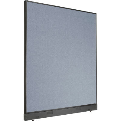 Interion® Office Partition Panel with Raceway, 60-1/4"W x 64"H, Blue