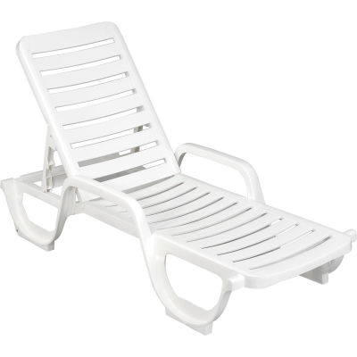 Grosfillex® Adjustable Resin Chaise - White - Pkg Qty 6