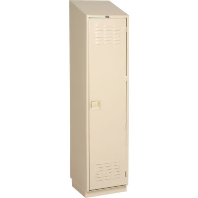 Pucel Heavy Duty Extra Wide Welded Steel Locker Single Tier 18x18x75 1 Door Putty