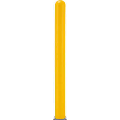 Global Industrial™ Smooth Bollard Post Sleeve, 4" HDPE Dome Top, Yellow