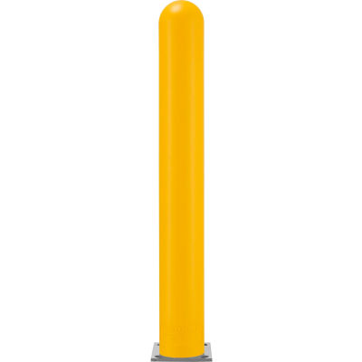 Global Industrial™ Smooth Bollard Post Sleeve, 6" HDPE Dome Top, Yellow