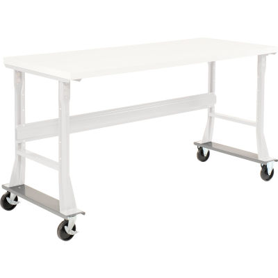 Global Industrial Caster Base Set for C-Channel Open Leg 48 to 72"W x 30 & 36"D Workbench Gray