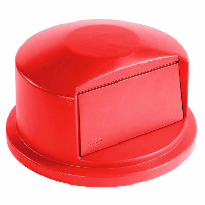 Dome Lid For 32 Gallon Round Trash Container, Red - RCP263788RED