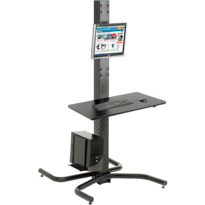 Global Industrial 81"H Freestanding Orbit Computer Station with VESA Mount and Power Outlets