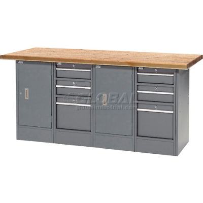 Global Industrial 72"W x 30"D Shop Top 6 Drawer/2 Cabinet Workbench