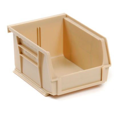 Global Industrial Plastic Stack & Hang Bin, 4-1/8"W x 7-3/8"D x 3"H, Beige - Pkg Qty 24
