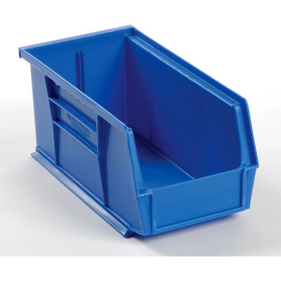 Global Industrial™ Plastic Stack & Hang Bin, 5-1/2"W x 10-7/8"D x 5"H, Blue - Pkg Qty 12